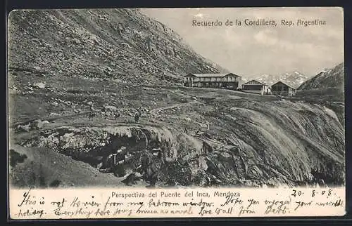 AK Mendoza, Cordillera, Perspectiva del Puente del Inca
