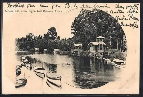 AK Tigre /Buenos Aires, Flusspartie aus der Vogelschau