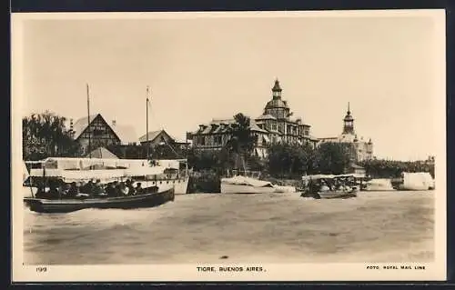 AK Tigre /Buenos Aires, Ortspanorama vom Wasser aus