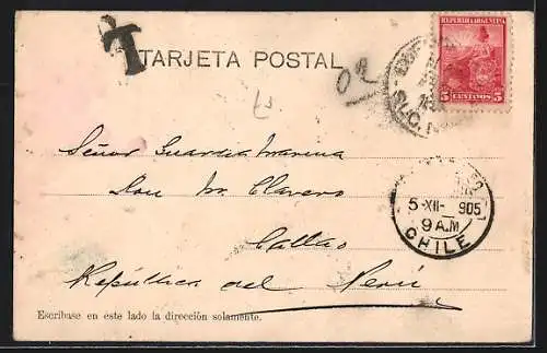 AK Tigre, Flusspartie mit Gebäuden und Booten