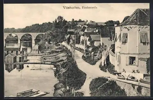 AK Vilshofen, Fischerzeile mit Brücken
