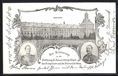 AK Bonn, Einführung des Kronprinz Wilhelm von Preussen auf die Universität