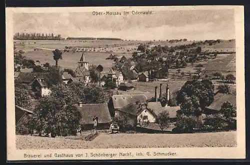 AK Ober-Mossau im Odenwald, Brauerei und Gasthaus von J. Schönberger Nachf., Inh. G. Schmucker
