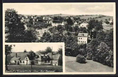 AK Lübau, Gasthof Lübau, Ortsansicht
