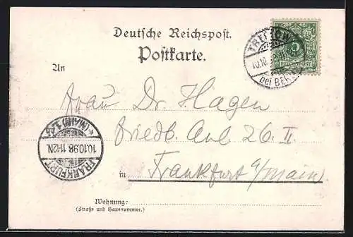 Lithographie Frech unbekannt: Berlin-Treptow, Bootsanlegestelle, Abfahrt nach Berlin
