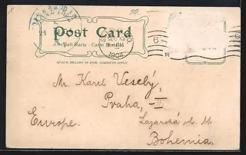 Lithographie St. Louis, Worlds Fair 1904, Temple of Fraternity, Machinery Building, Ausstellung