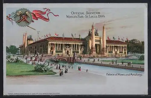 Lithographie St. Louis, Worlds Fair 1904, Palace of Mines and Metallurgy