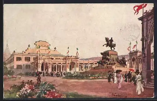 Künstler-AK Torino, Esposizione Internazionale 1911, Ingresso dal Valentino, Ausstellung