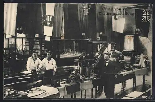 AK Berlin, Marine-Ausstellung, Innenansicht des Ausstellungssaals