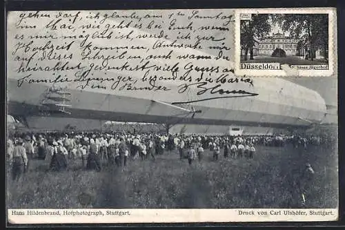 AK Echterdingen, Landung vom Zeppelin am 5. August 1908