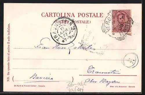 Künstler-AK Verona, Ponte Castelvecchio