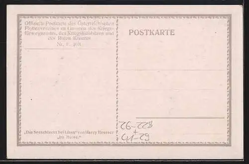 Künstler-AK Harry Heusser: Österreichisches Kriegsschiff in der Seeschlacht bei Lissa