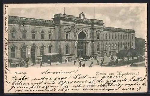 AK Magdeburg, Bahnhof mit Vorplatz