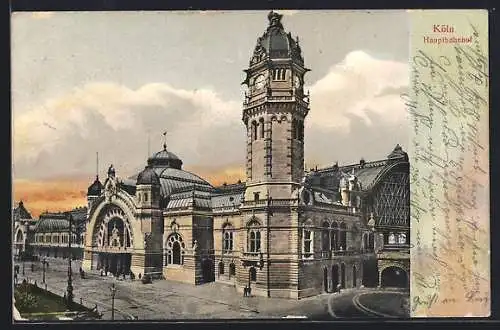 AK Köln, Blick auf den Hauptbahnhof