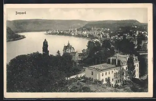 AK Boppard, Ortschaft mit Flusspartie