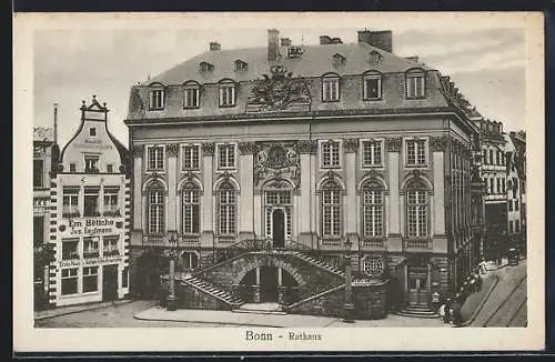 AK Bonn, Rathaus mit Gasthaus zur Blomen, Bes. Jos. Keutmann