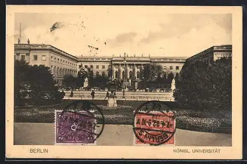 AK Berlin, Königl. Universität vom Park ausgesehen