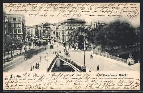 AK Berlin-Tiergarten, Strassenpartie an der Potsdamer Brücke