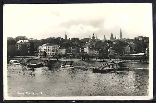 AK Bonn, Rheinansicht mit Passagierschiffen