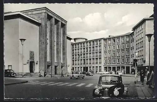 AK Essen, Theaterplatz mit Opernhaus