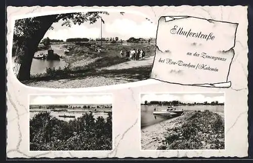 AK Neu-Darchau /Katemin, Ansichten der Elbuferstrasse