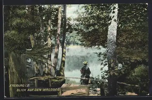 AK Freiburg i. B., Blick auf den Waldsee