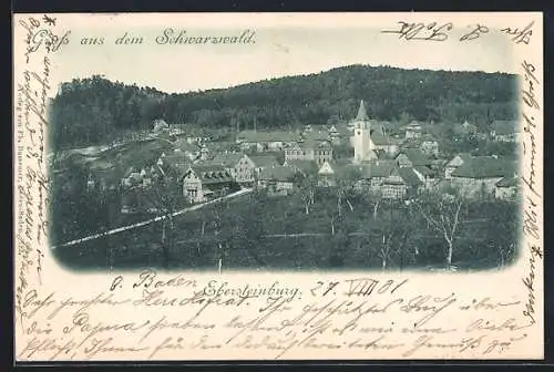AK Ebersteinburg /Schwarzwald, Blick auf den Ort