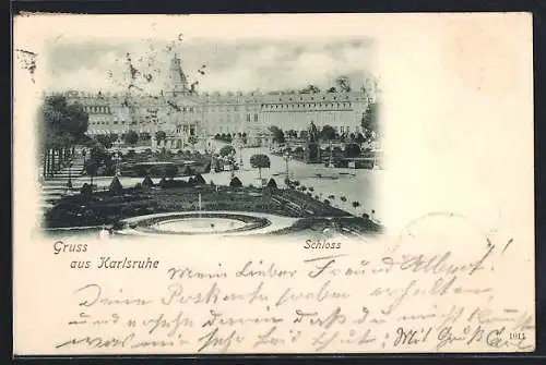 AK Karlsruhe, Schloss mit Parkanlage