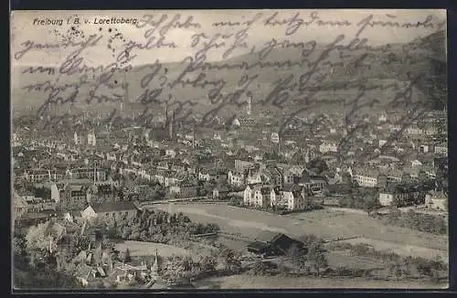 AK Freiburg i. B., Ortsansicht v. Lorettoberg