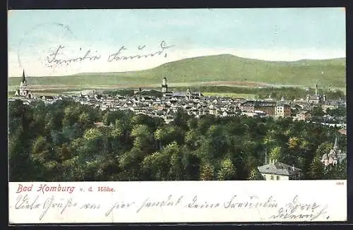 AK Bad Homburg, Ortsansicht v. d. Höhe