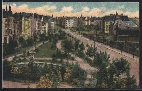 AK Biebrich a. Rh., Blick auf die Wilhelmsanlage