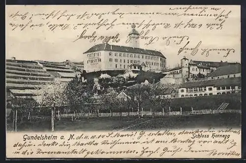 AK Gundelsheim, Blick auf Schloss-Hornegg