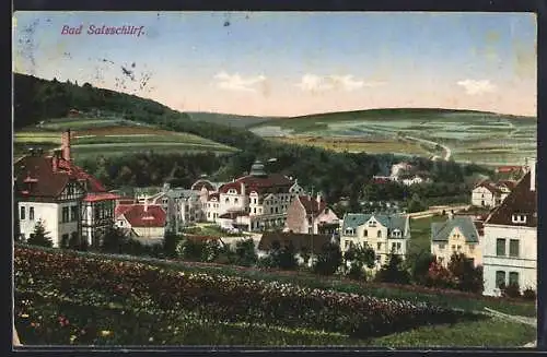 AK Bad Salzschlirf, Ortsansicht von der Blumenweide aus