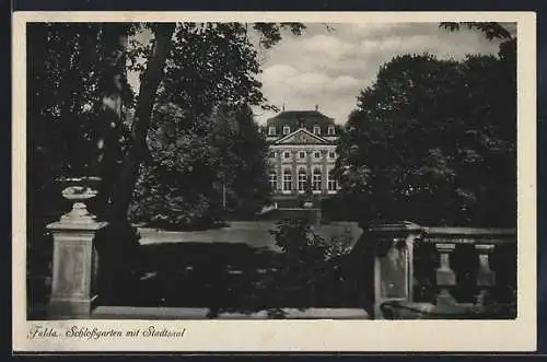 AK Fulda, Schlossgarten mit Stadtsaal