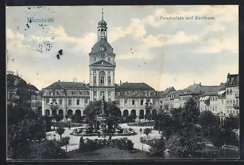 AK Mannheim, Paradeplatz und Kaufhaus
