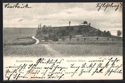 AK Saarbrücken, Spicherer Höhen vom Wanderweg aus