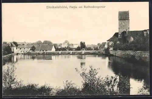 AK Dinkelsbühl, Orts- und Uferpartie am Rothenburgertor