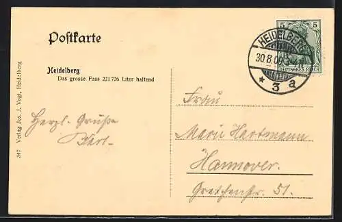 AK Heidelberg, Das grosse Fass im Schloss