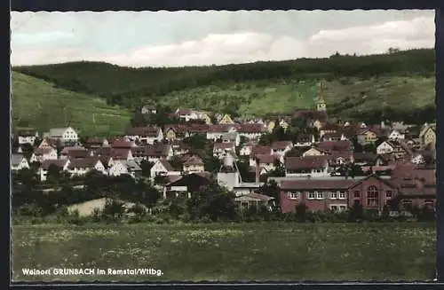 AK Grunbach im Remstal, Teilansicht mit Kirche
