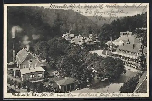 AK Alexisbad im Harz, Ortsansicht aus der Vogelschau