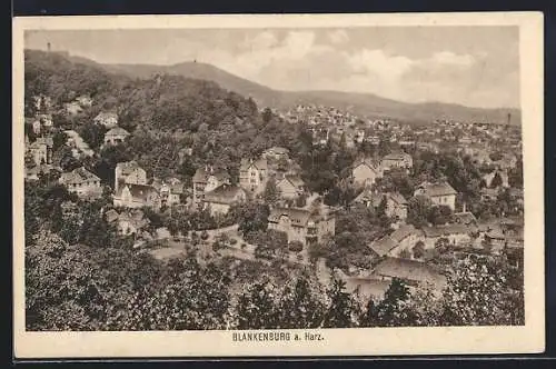 AK Blankenburg a. Harz, Ortsansicht aus der Vogelschau