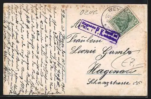 AK Lychen U.-M., Partie am Nettenpfuhl mit anliegenden Booten