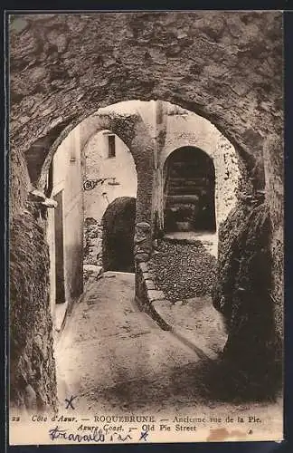 AK Roquebrune, Ancienne rue de la Pie