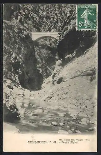 AK Saint-Auban, Pont d`Aiglun dans les gorges rocheuses