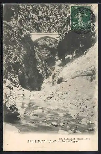 AK Saint-Auban, Pont d`Aiglun dans les gorges rocheuses