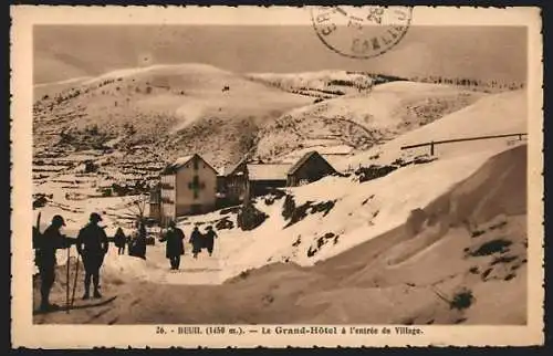 AK Beuil, Le Grand-Hôtel à l`entrée du village en hiver