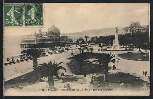 AK Nice, Palais de la Jetée et Jardin Public