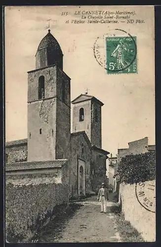 AK Le Cannet, La Chapelle Saint-Barnabé et l`Église Sainte-Catherine