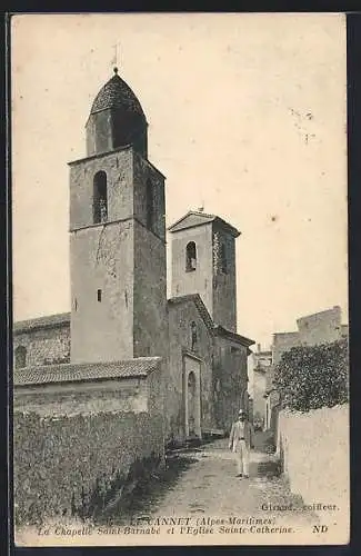 AK Le Cannet, La Chapelle Saint-Barnabé et l`Église Sainte-Catherine