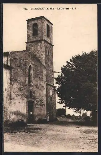 AK Le Rouret, Le Clocher et l`entrée de l`église